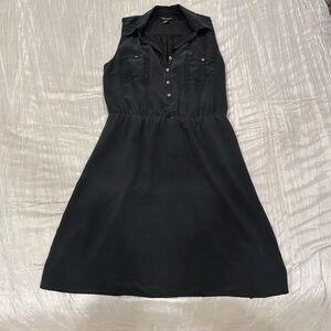 White House Black Market Suede Black Sleeveless Dress